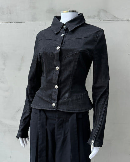 THIERRY MUGLER FITTED DENIM JACKET - M