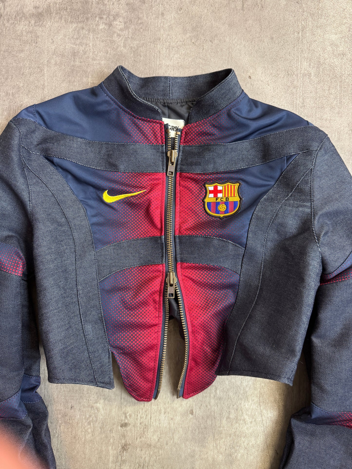 VT Rework : Barcelona Panelled Denim Cropped Jacket SC: 5782