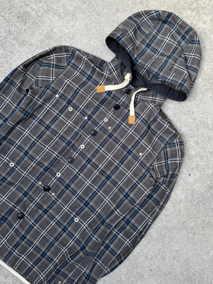Junya Watanabe Check Hooded Button Down Jacket