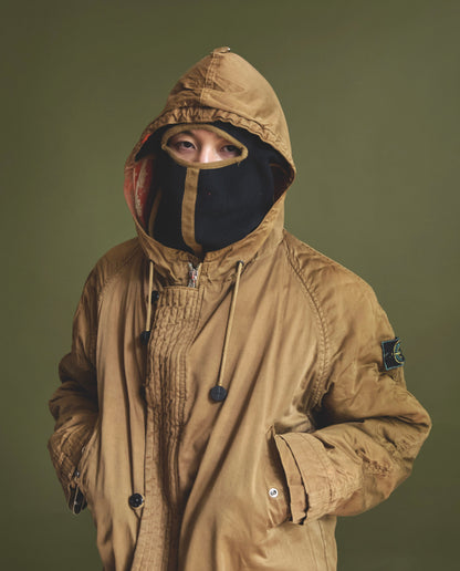 1990s Stone Island Balaclava Hooded Raso Gommato with Removeable Dutch Rope Liner