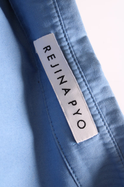 Rejina Pyo L/S Gathered Waist Shirt Blue M | Medium, Blue