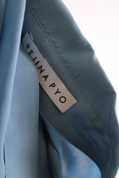 Rejina Pyo L/S Belt Neck Shirt Blue M | Medium, Blue