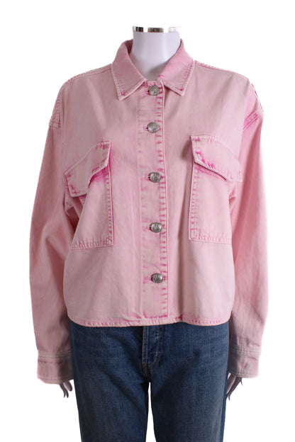 Rag & Bone Denim Jacket Washed Pink L | Large, Pink