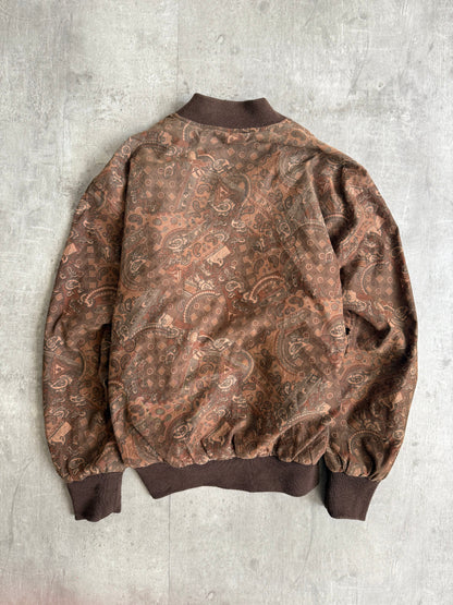 YSL Paisely Print Brown Reversible Bomber Jacket
