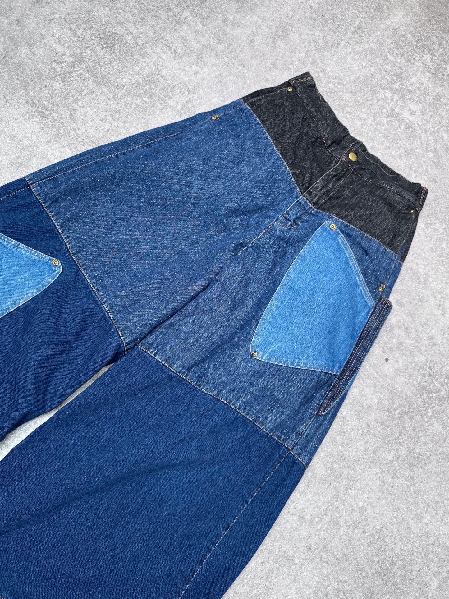 Tsumori Chisato Patchwork Wide Leg Denim Jeans