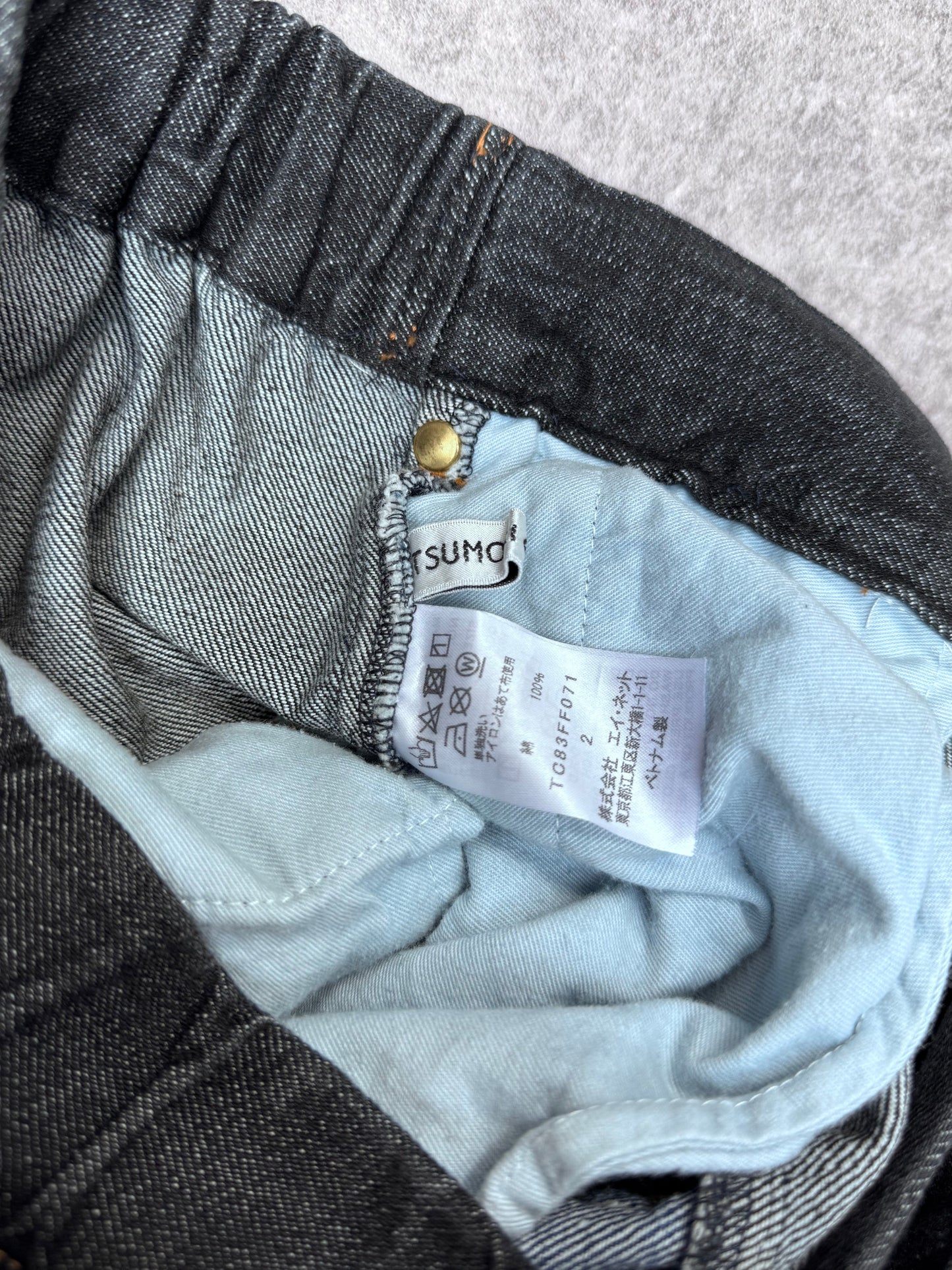 Tsumori Chisato Patchwork Wide Leg Denim Jeans