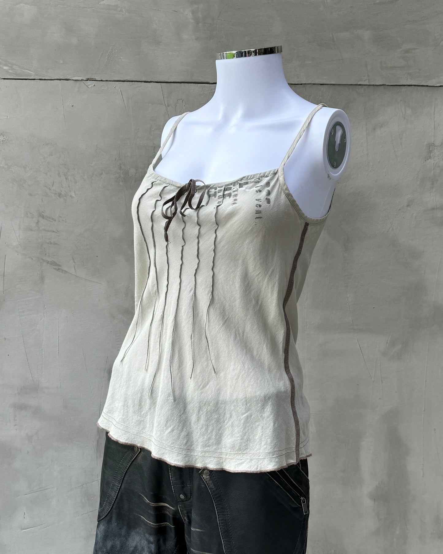 MARITHE FRANCOIS GIRBAUD MFG VEST TOP - M | Small, Beige