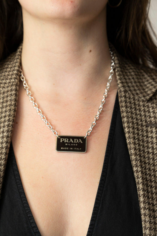 VT Rework : Prada Black Rectangle Chain Link Necklace - Known Source