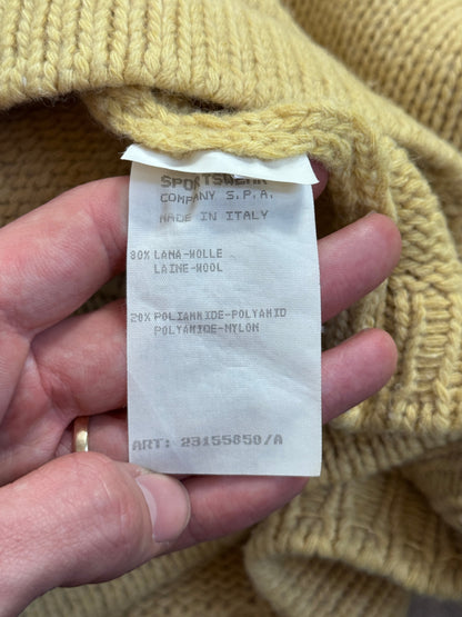 A/W Stone Island 1995 Pale Yellow Chunky Knit Crewneck | Extra Large, Yellow