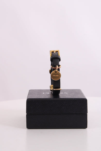 Prada Logo Wrap Leather Bracelet Black | O/S, Black