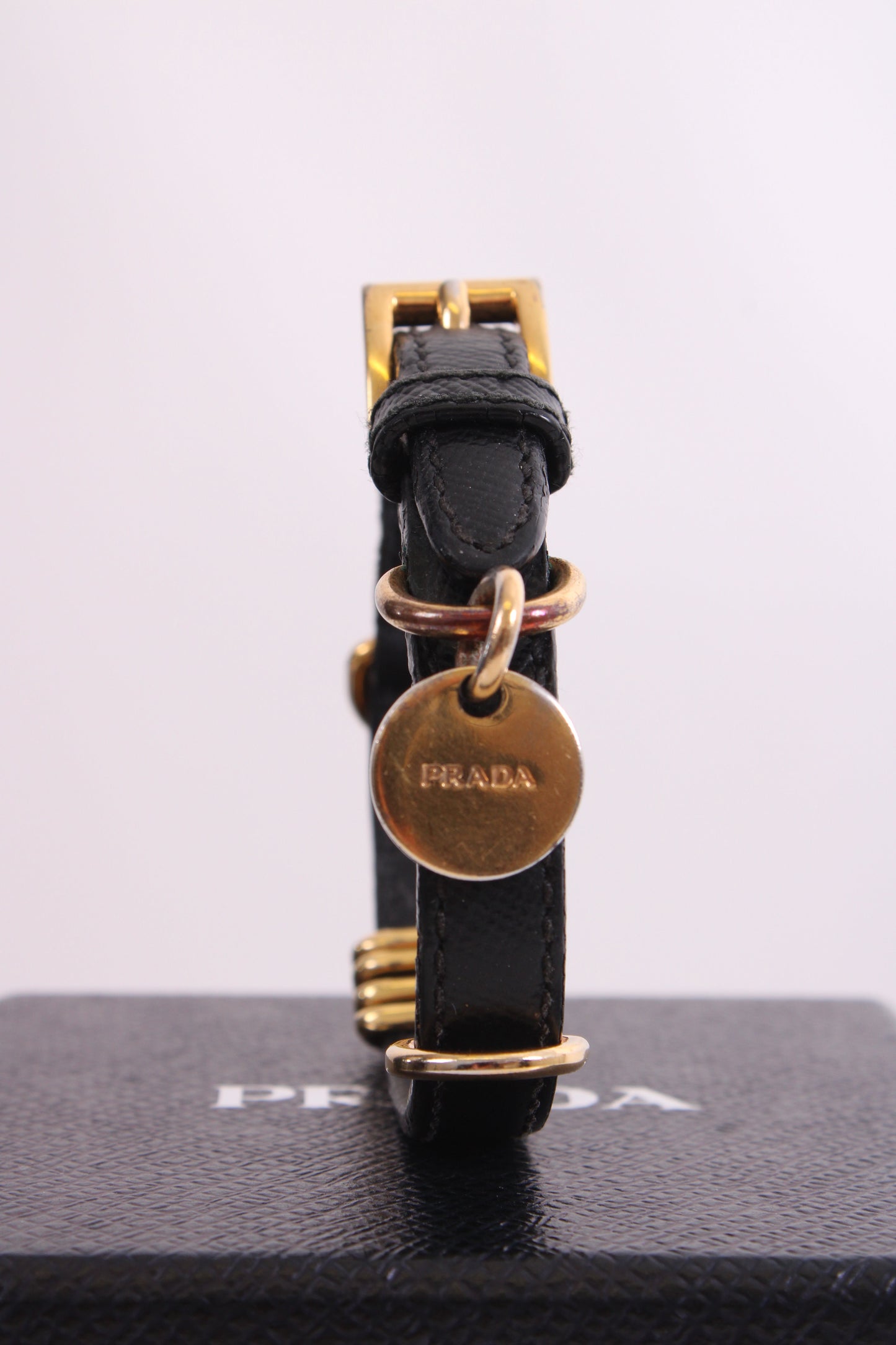 Prada Logo Wrap Leather Bracelet Black | O/S, Black