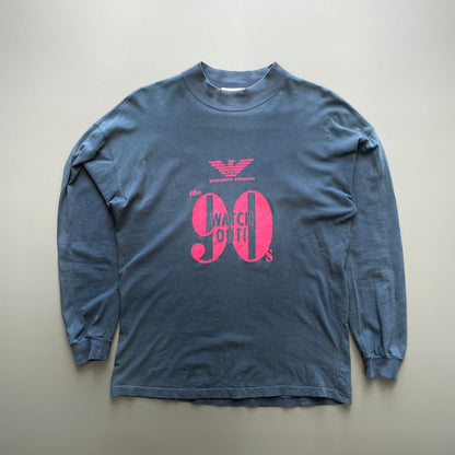 Emporio Armani Navy 90s Graphic Long Sleeve T-Shirt | Medium, Navy