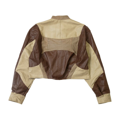 VT Rework : Gucci Panel Leather Cropped Jacket