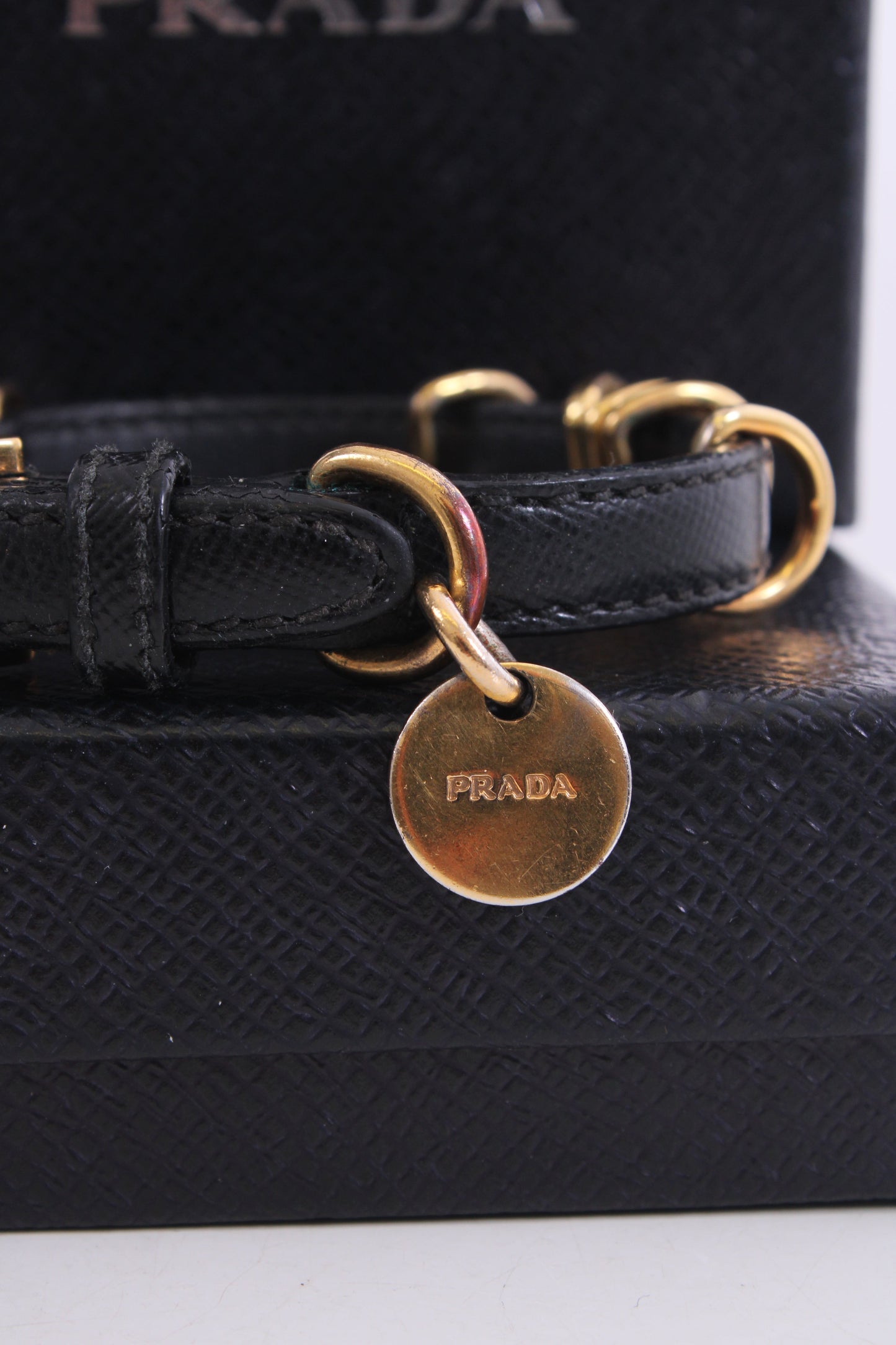 Prada Logo Wrap Leather Bracelet Black | O/S, Black