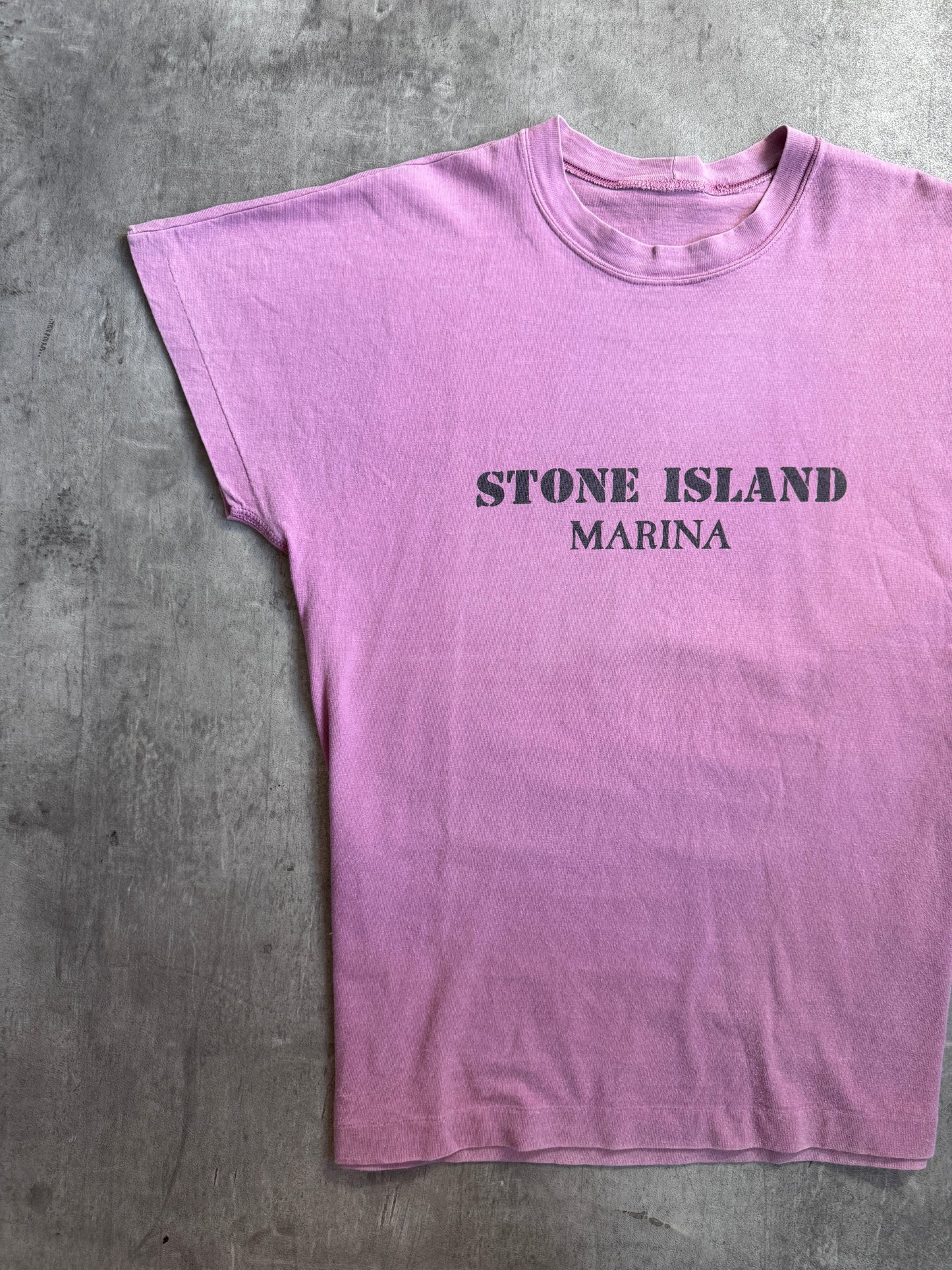 Stone Island Marina Cuff Sleeve 40th Anniversary Dusty Pink Cotton Tee