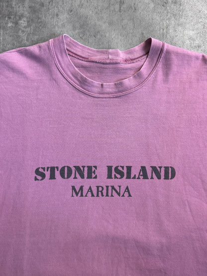 Stone Island Marina Cuff Sleeve 40th Anniversary Dusty Pink Cotton Tee
