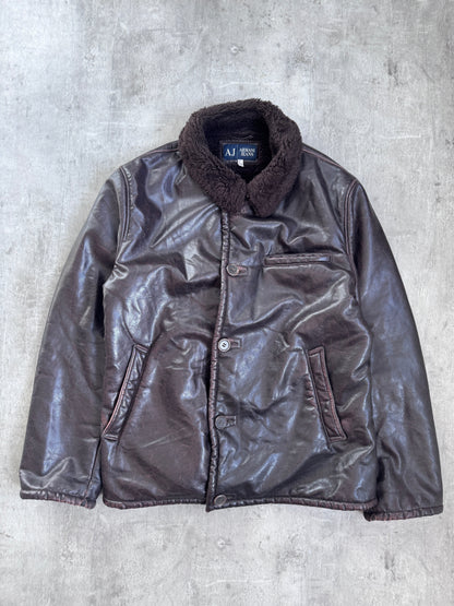 Armani Jeans Leather Aviator Jacket