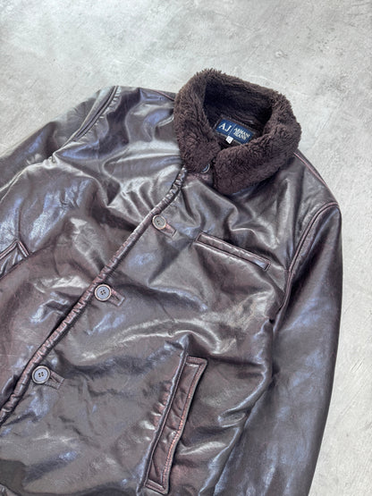 Armani Jeans Leather Aviator Jacket