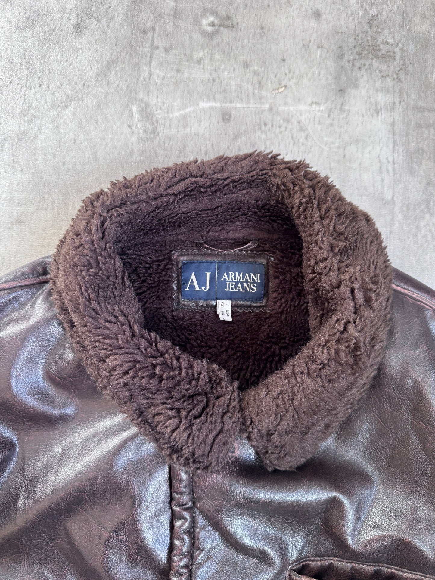 Armani Jeans Leather Aviator Jacket