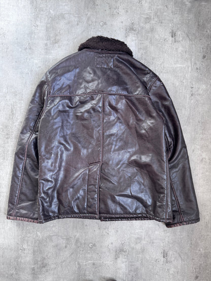 Armani Jeans Leather Aviator Jacket