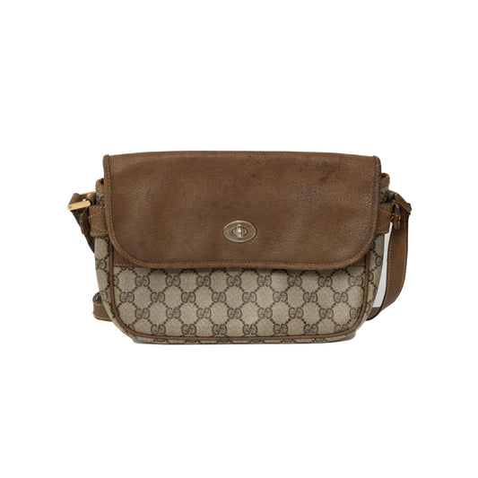 Gucci Brown GG Leather Crossbody Bag