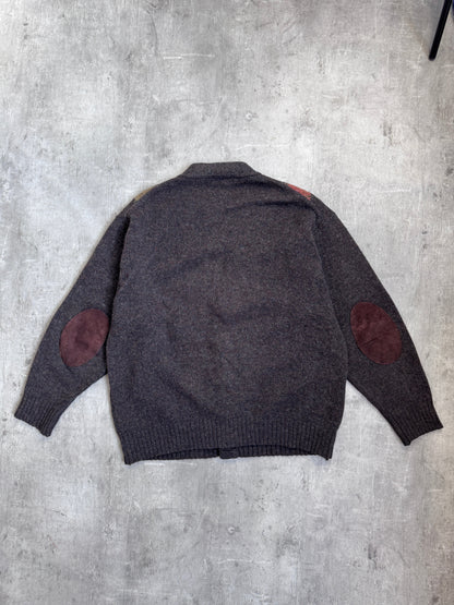 Yves Saint Laurent Tricot Argyle Knit Cardigan