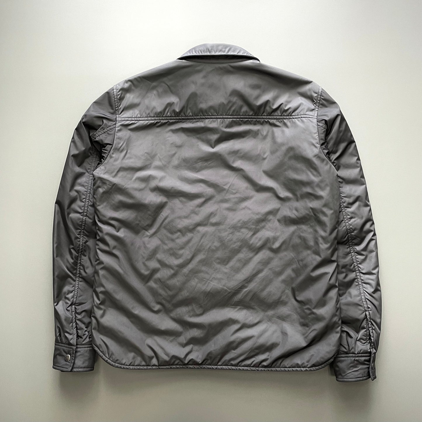 Prada Sport Grey 2007 Quilt Padded Nylon Overshirt Jacket | X-Large, Grey