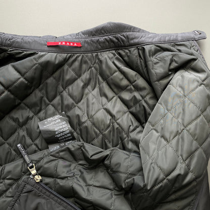 Prada Sport Grey 2007 Quilt Padded Nylon Overshirt Jacket | X-Large, Grey