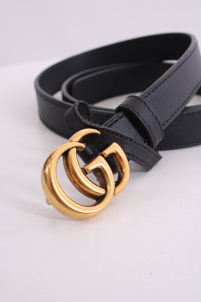 Gucci Marmont Skinny Belt Black 34 | O/S, Black