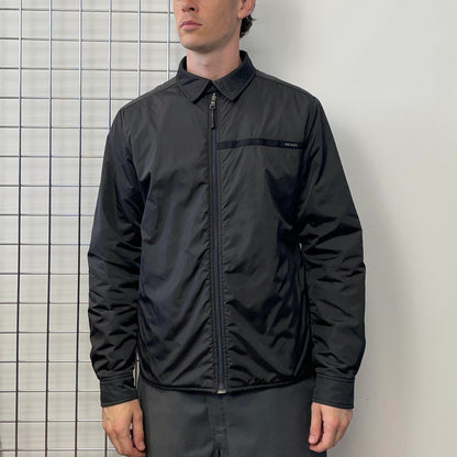 Prada Sport Grey 2007 Quilt Padded Nylon Overshirt Jacket | X-Large, Grey