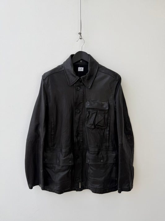 C.P. Company Black AW2008 Leather Multi-Pocket jacket | O/S, Black