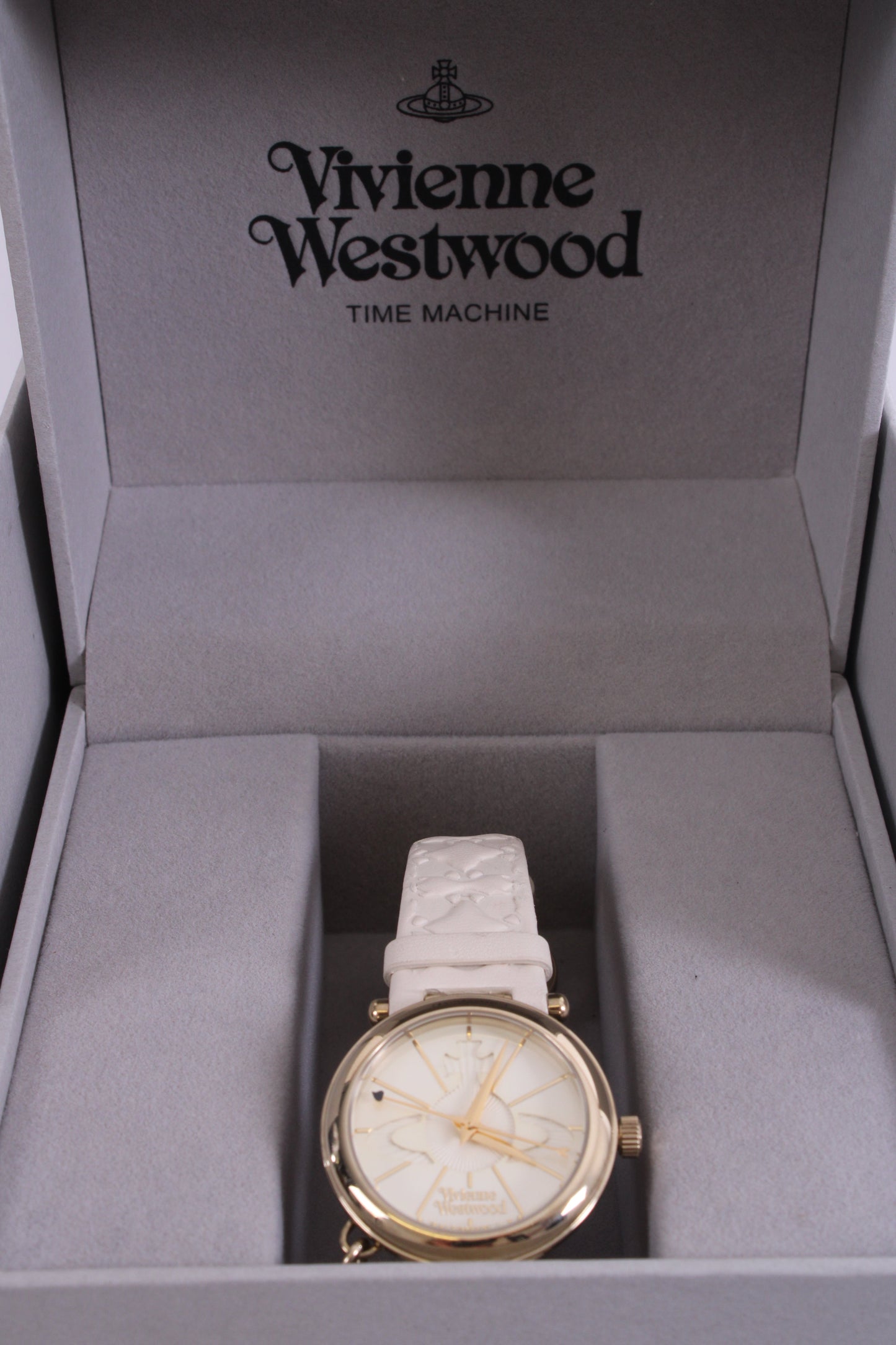 Vivienne Westwood Orb White Leather Watch White | O/S, Gold