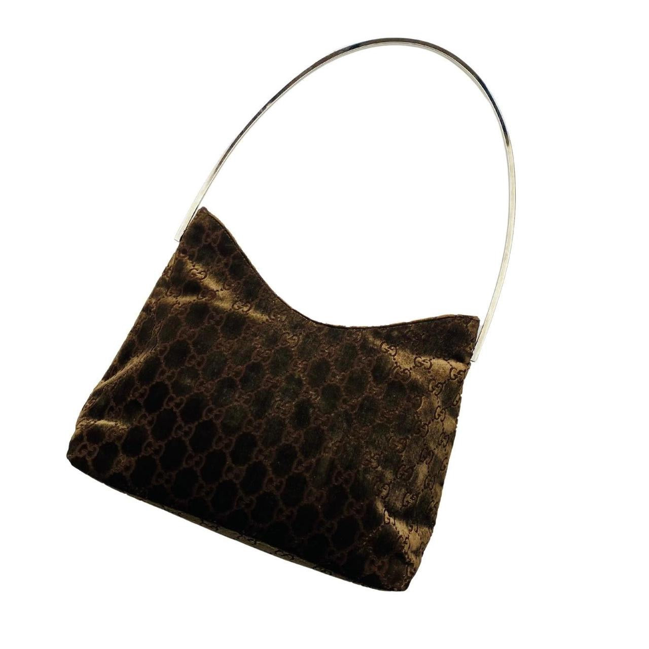 GUCCI BY TOM FORD 1997 RUNWAY VELVET SHOULDER BAG