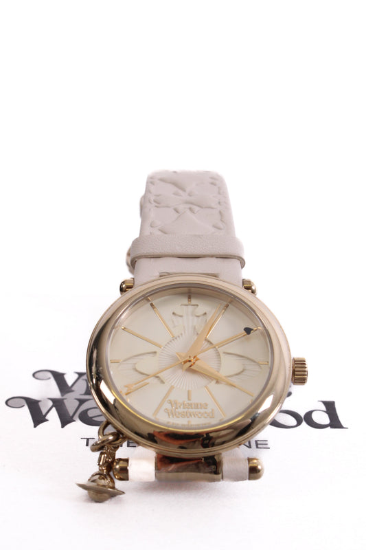 Vivienne Westwood Orb White Leather Watch White | O/S, Gold