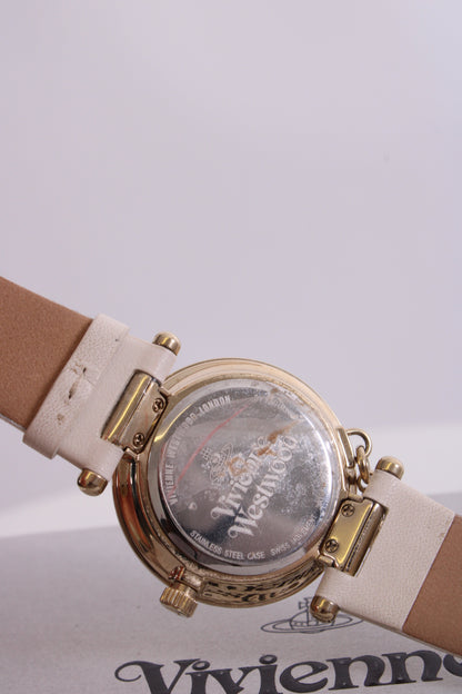 Vivienne Westwood Orb White Leather Watch White | O/S, Gold
