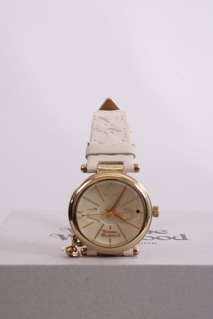 Vivienne Westwood Orb White Leather Watch White | O/S, Gold