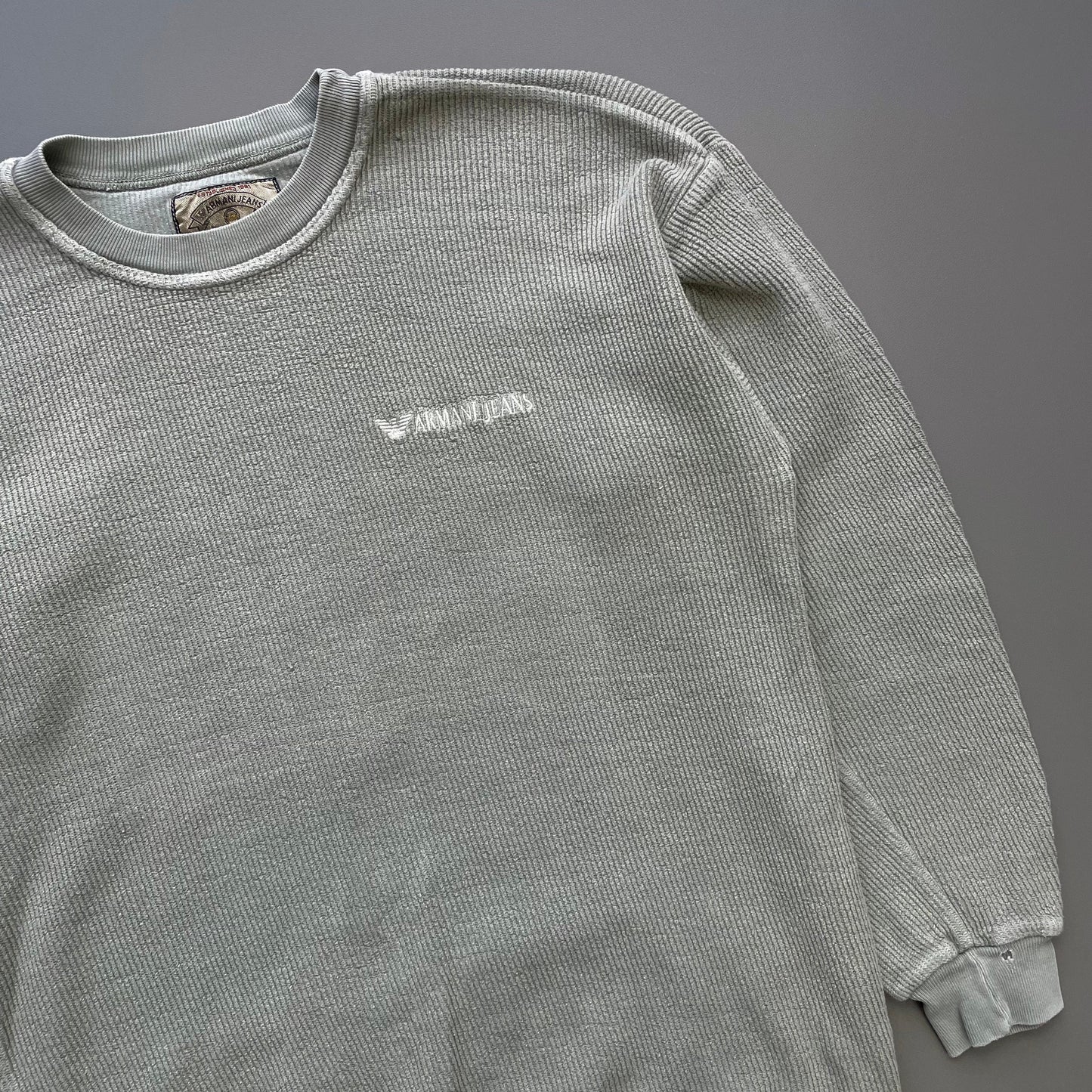Armani Jeans Green 90s Ribbed Jumper | Small, Green