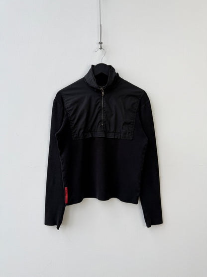 Prada Black 00s Technical Quarter Zip | O/S, Black