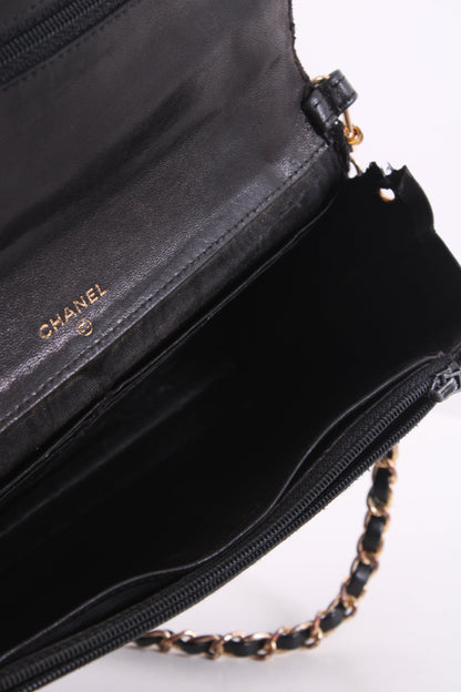 Chanel Vintage 94-96 Wallet on Chain Handbag Black | O/S, Black