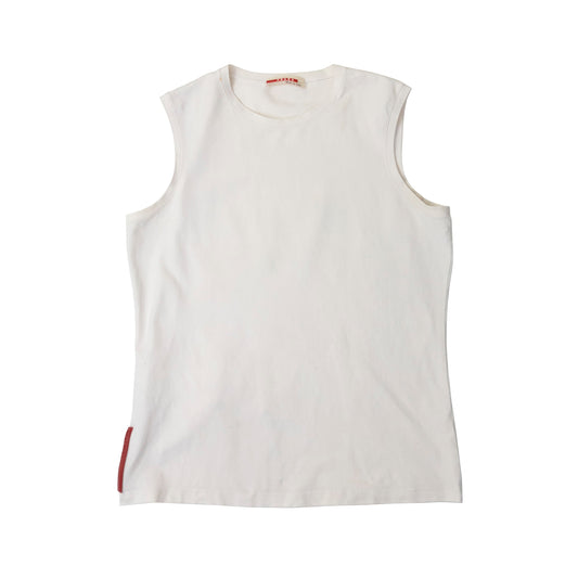 Prada Red Tab Tank Top