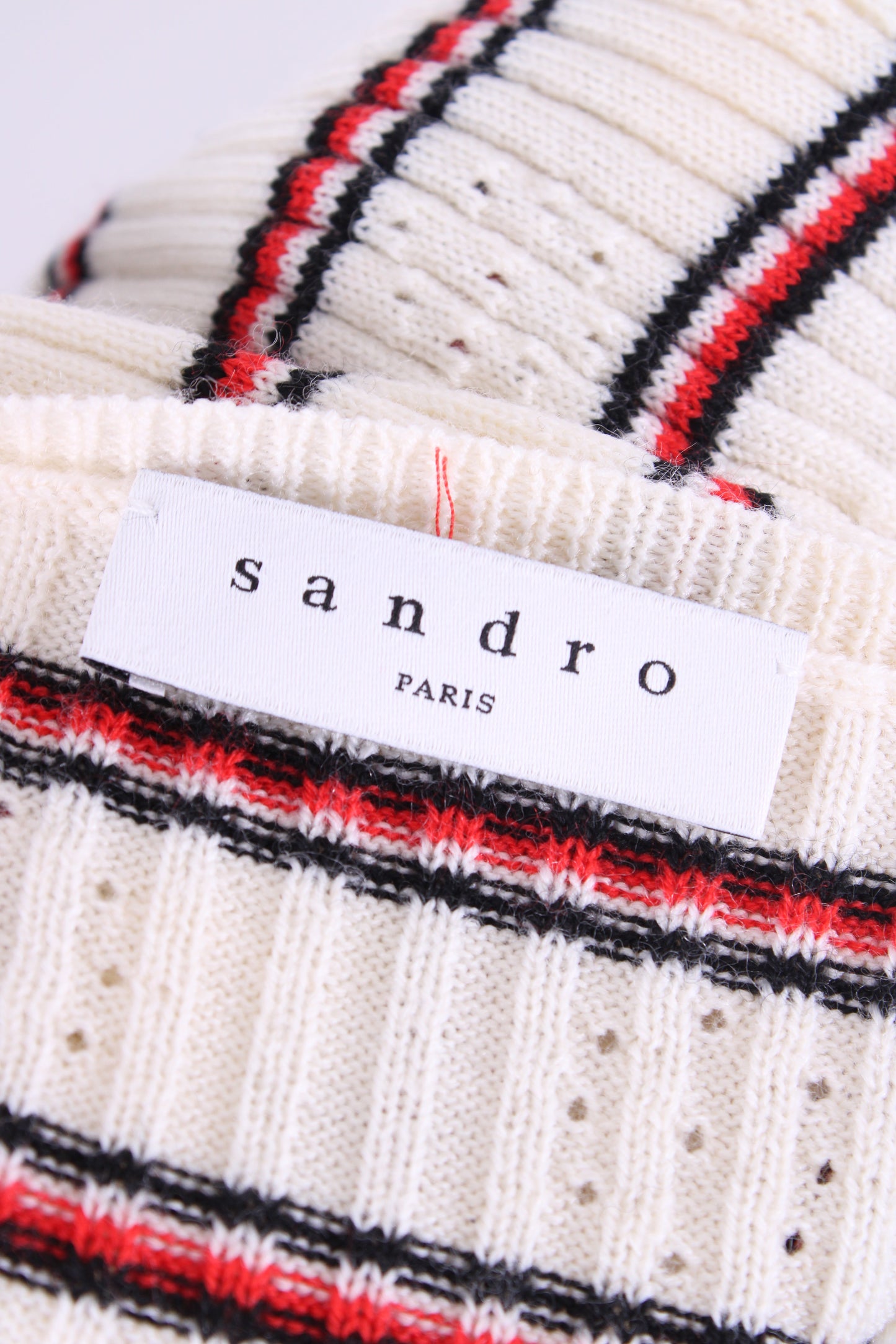 Sandro L/S Stripe Knit Jumper Cream S | Small, Cream