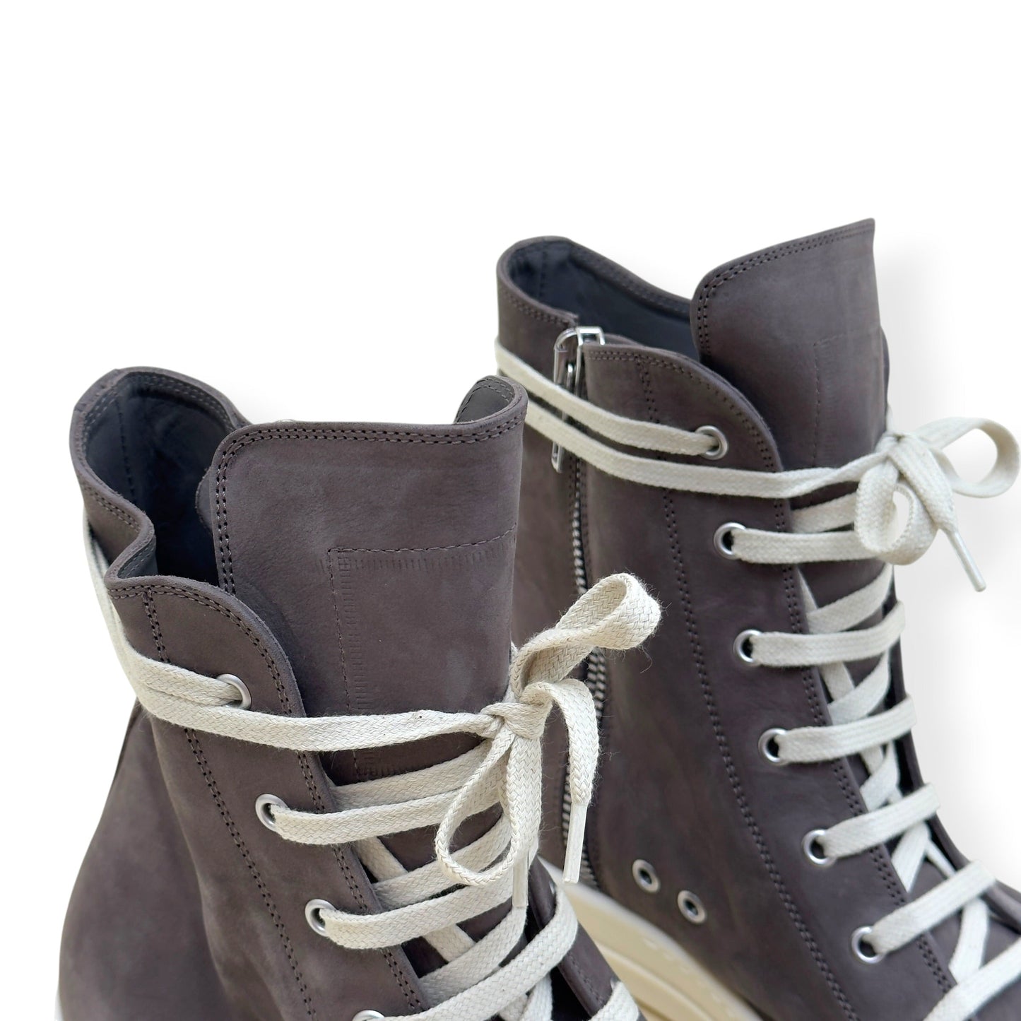 RICK OWENS RAMONES HIGH-TOP SNEAKER BROWN 45 / UK11 | UK 11, Brown