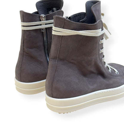 RICK OWENS RAMONES HIGH-TOP SNEAKER BROWN 45 / UK11 | UK 11, Brown