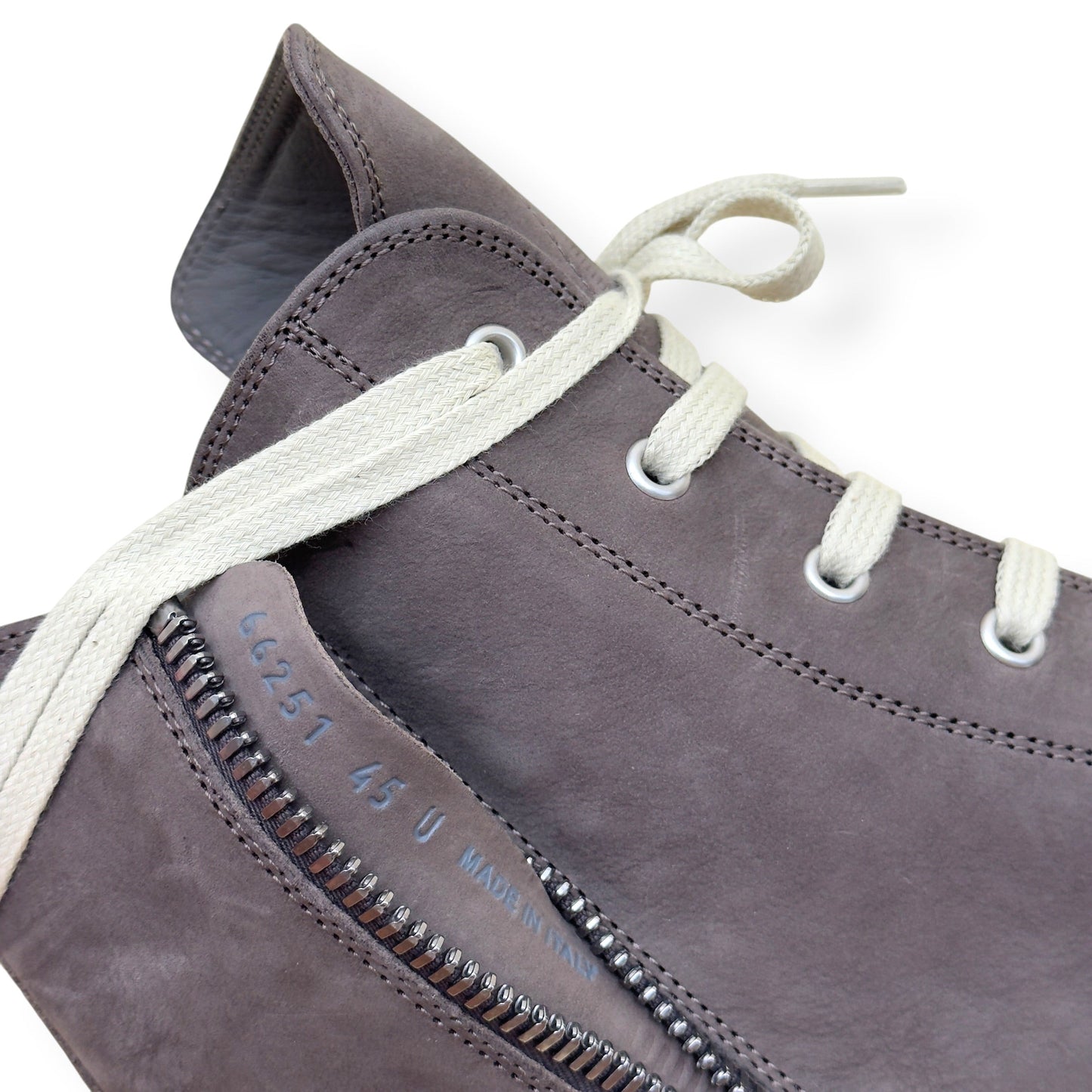 RICK OWENS RAMONES HIGH-TOP SNEAKER BROWN 45 / UK11 | UK 11, Brown
