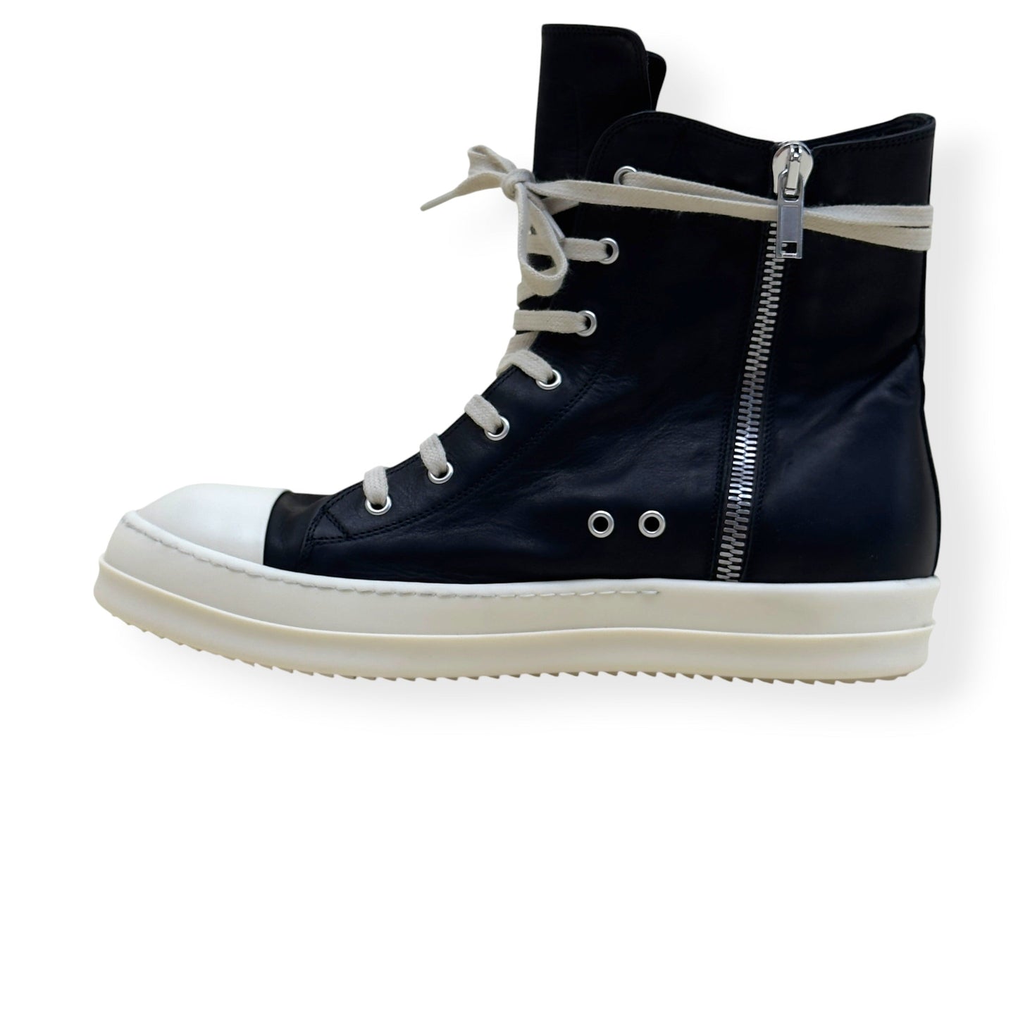 RICK OWENS RAMONES HIGH-TOP SNEAKER BLACK 45 / UK11 | UK 11, Black