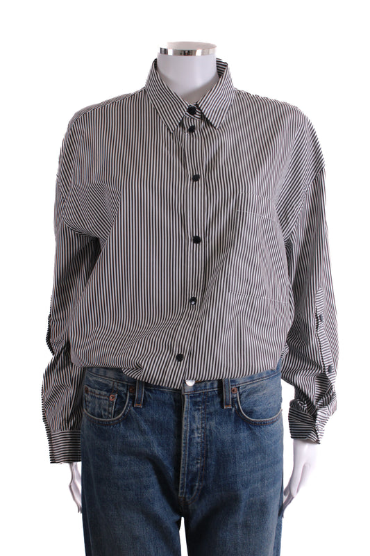 Moncler L/S Stripe Shirt Black/ White 12 | O/S, Black