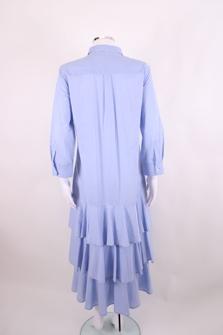 Sara Roka L/S Shirt Dress Blue 12 | Large, Blue