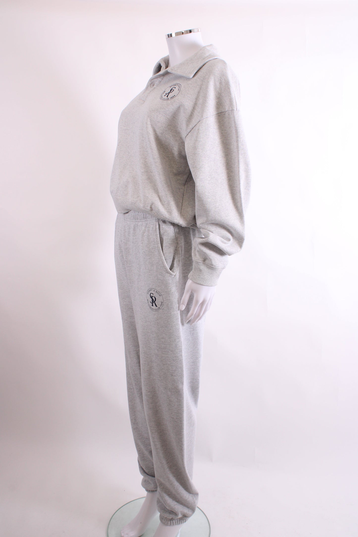 Sporty & Rich Sweatshirt / Jogger Co-ord Grey M | Medium, Grey
