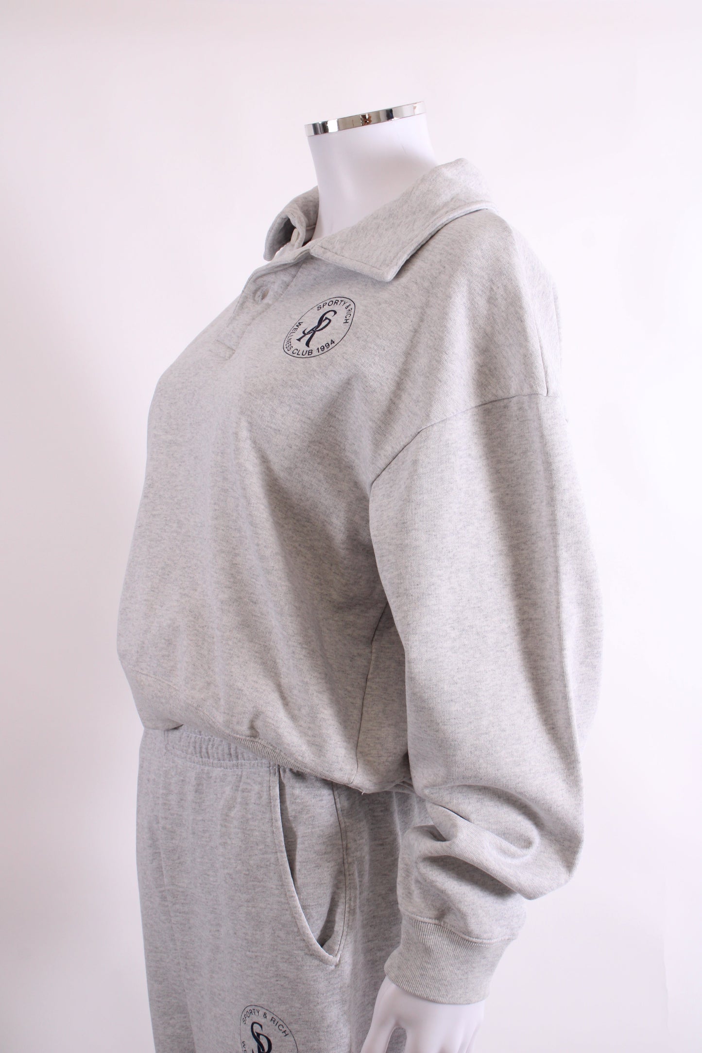 Sporty & Rich Sweatshirt / Jogger Co-ord Grey M | Medium, Grey