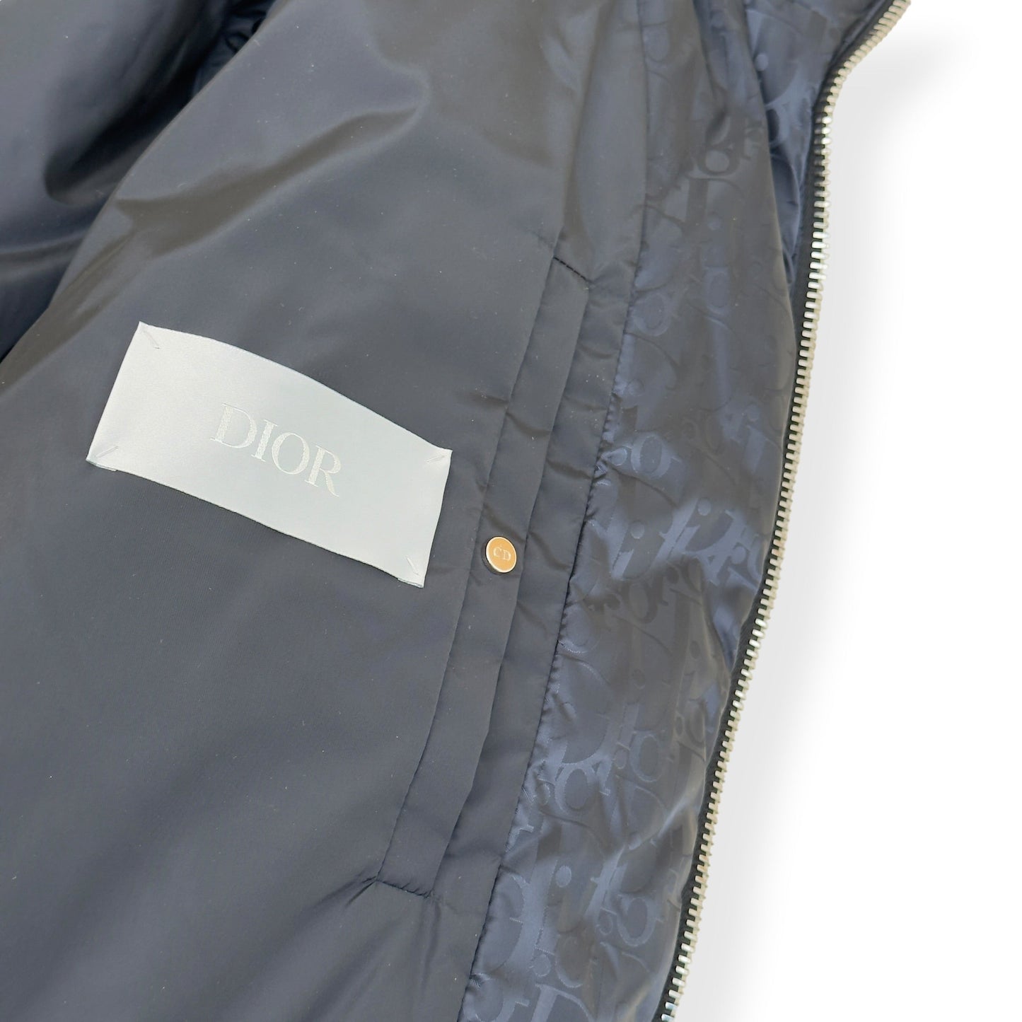 DIOR OBLIQUE DOWN PUFFER JACKET BLACK 50 / L | Large, Black